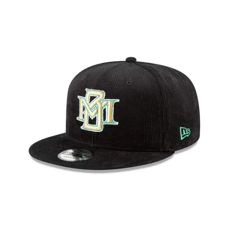 MLB Milwaukee Brewers Corduroy 9Fifty Snapback (VOX3358) - Black New Era Caps